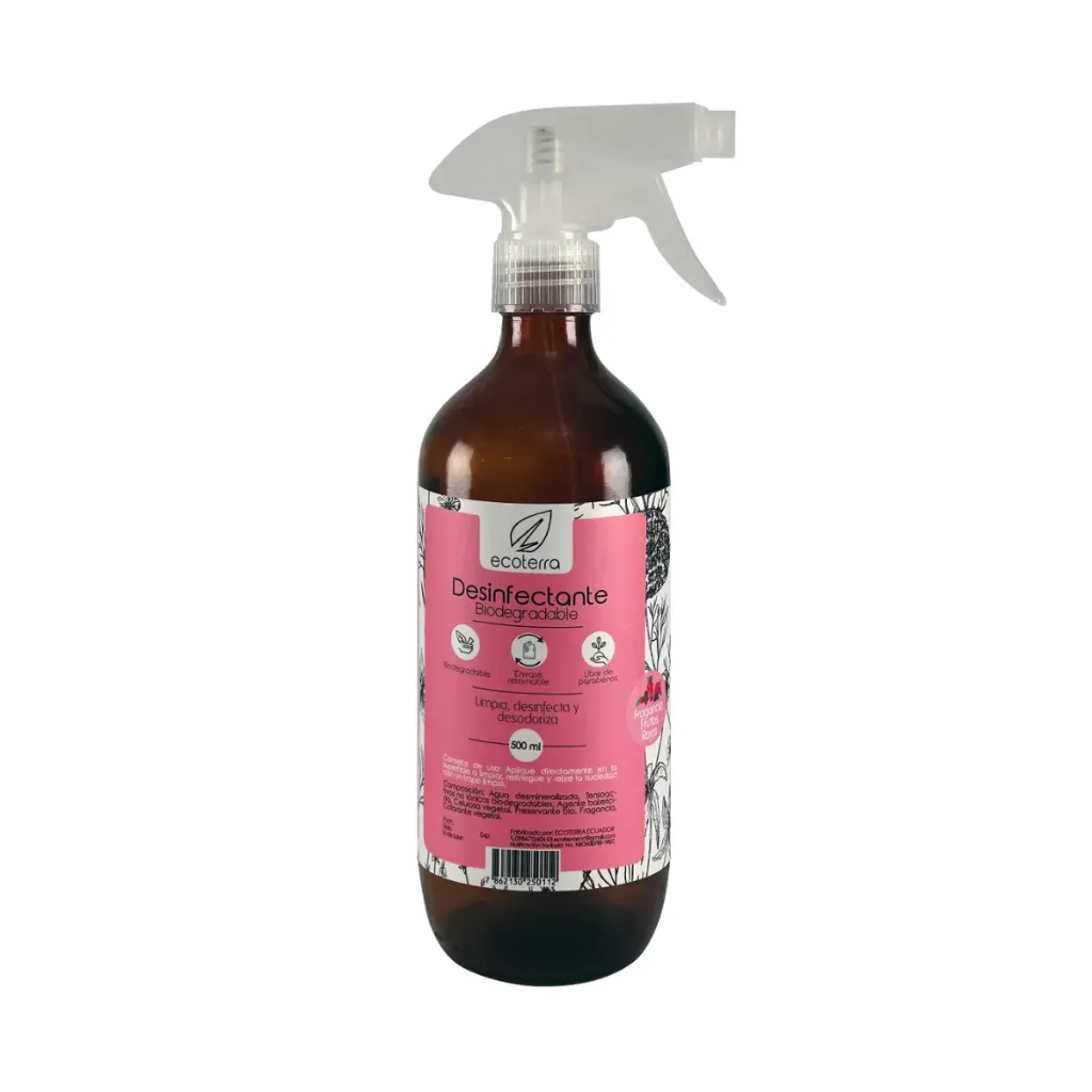 [0001-DESFFR] Desinfectante Multiusos Biodegradable (Frutos Rojos, 500 ml, Vidrio)